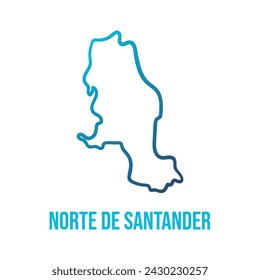 Norte de Santander Abteilung glatte Kanten vereinfachte Karte