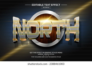 North 3D editable text effect template