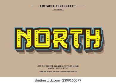 North 3D editable text effect template