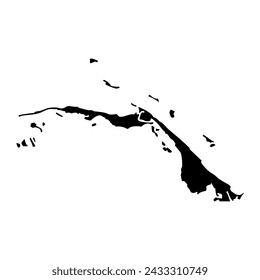 North Abaco map, administrative division of Bahamas. Vector illustration.