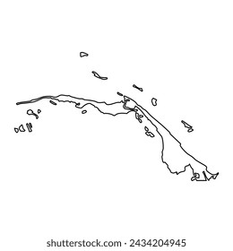 North Abaco map, administrative division of Bahamas. Vector illustration.