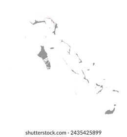 North Abaco map, administrative division of Bahamas. Vector illustration.