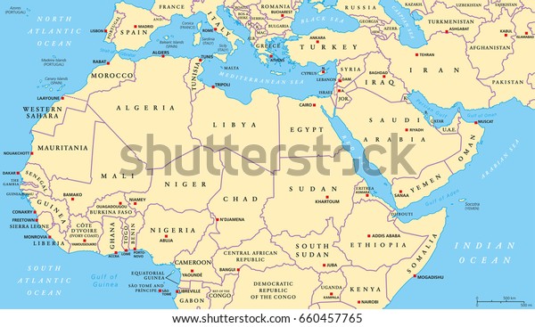 Image Vectorielle De Stock De Carte Politique De L Afrique Du Nord