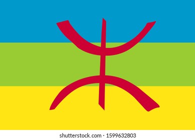 north african flag, vector illustration