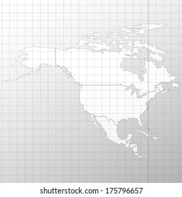 North america in a cage on a white background vector