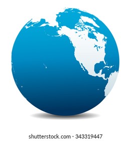 North America, Canada, Siberia and Hawaii Global World