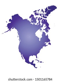 North America colorful vector map silhouette