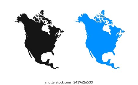 continente de Norteamérica. Mapa de América del Norte. Forma de América del Norte