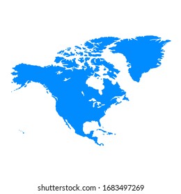 North America Continent Maps In Blue Color