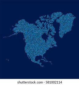 North America dot map