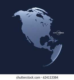 North America. Earth globe. Global business marketing concept. Dotted style. Design for education, science, web presentations.