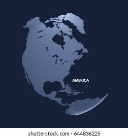 North America. Earth globe. Global business marketing concept. Dotted style. Design for education, science, web presentations.