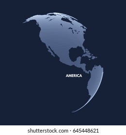 North America. Earth globe. Global business marketing concept. Dotted style. Design for education, science, web presentations.