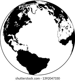north america earth view vector