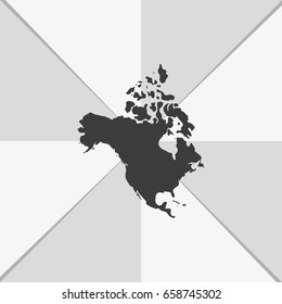 North America high detailed map.