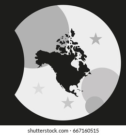 North America high detailed map.
