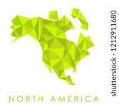 North America low poly map vector - geometric style illustration.
