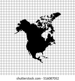 North America map  - black vector icon