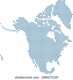 Vektor Stok Pixel Mosaic Map North America On (Tanpa Royalti ...