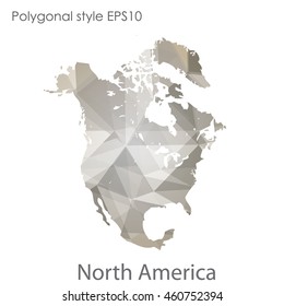 North America map in geometric polygonal style.Abstract gems triangle,modern design background.Vector Illustration EPS10.