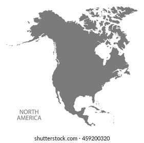 North America Map grey
