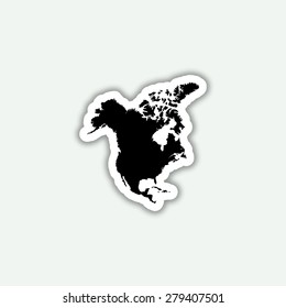 North America map icon - vector sticker
