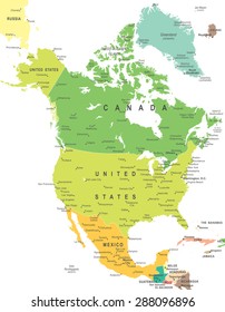 North America - Map - Illustration