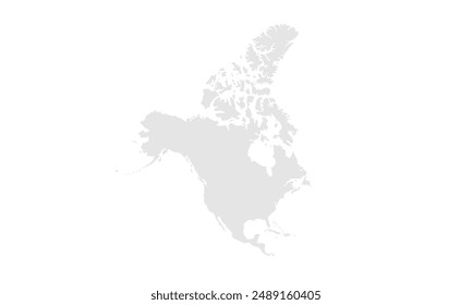 North America map illustration,isolated on white background.for website layouts, background, education, precise, customizable, Travel worldwide, map silhouette backdrop, earth geography, political.