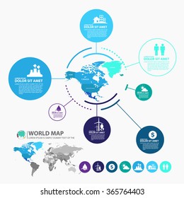 north America map infographic