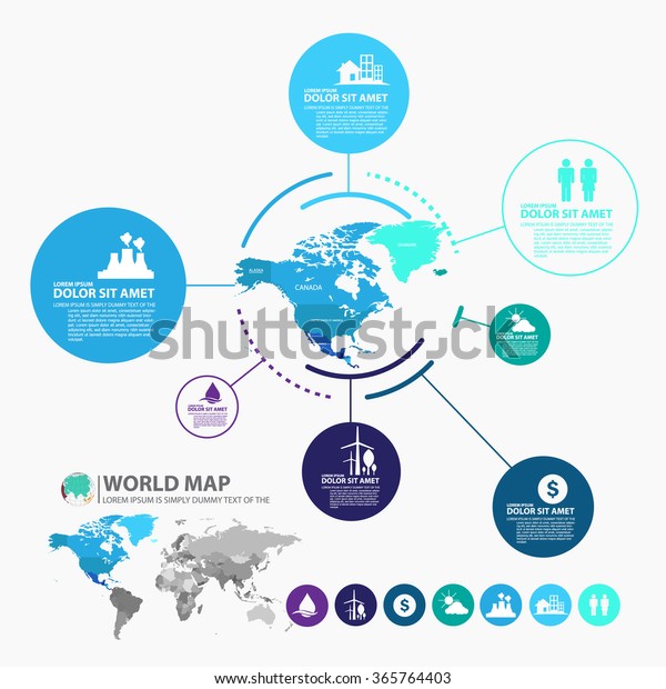 North America Map Infographic Stock Vector (Royalty Free) 365764403