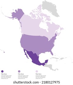 North America Map Infographic, Heat Map, Vector Map, Countries Heat Map, North America, Canada, US, USA, Mexico