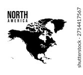 North America map isolated on white background. High detailed. Vector illustration