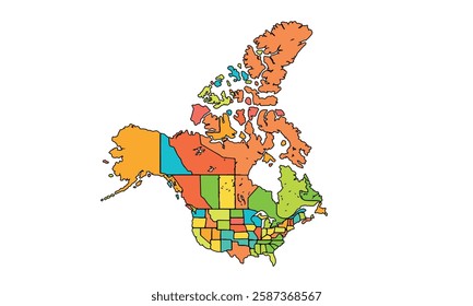 North America map isolated on white background.