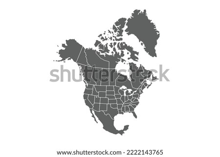 North America map isolated on white background.