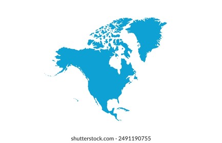 North America map Modern Color,isolated on white background for website layouts,background,education, precise,customizable,Travel worldwide,map silhouette backdrop,earth geography, political,reports.