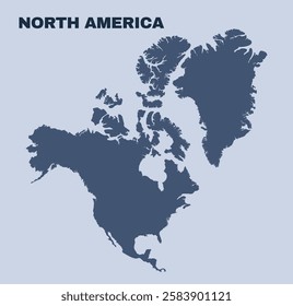 North America map simple flat vector