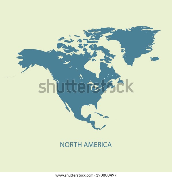 North America Map Vector Stock Vector Royalty Free 190800497 Shutterstock 