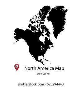 North America map vector black