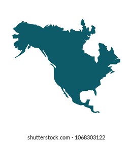 North America map vector icon. Flat design