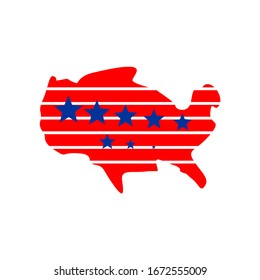 North America map vector icon. Flat design 