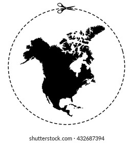 North America map vector icon