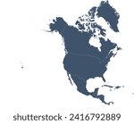 North America map vector in Lambert Conformal Conic Projection