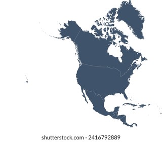 North America map vector in Lambert Conformal Conic Projection