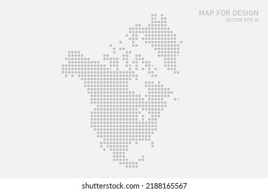 North America Map - World map International vector template with grey pixel, grid, grunge, halftone style isolated on white background for education, infographic, design - Vector illustration eps 10