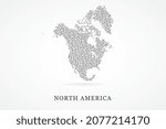 North America Map - World map vector template with Black grid on white background  for education, infographic, design, website, banner - Vector illustration eps 10