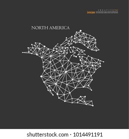 North America map.vector illustration.