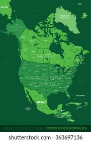North America Map-Vector Illustration