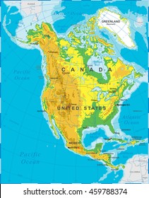 North America - Physical Map 