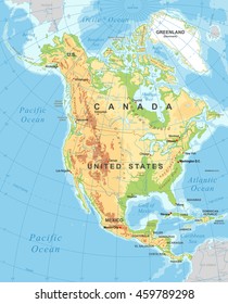 North America - Physical Map 
