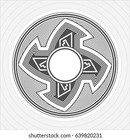 North America Pueblo Indians graphic art. Tattoo and print. Vector illustration
